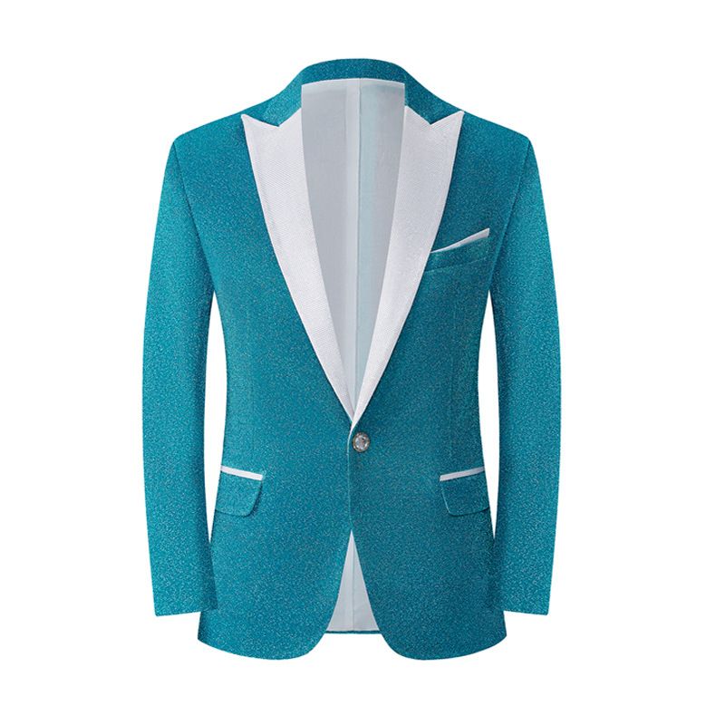 CT Herren-Anzug-Set mit bunten, glänzenden Pailletten, für einzelne Sänger, Bühne, Langarm_voghion.com