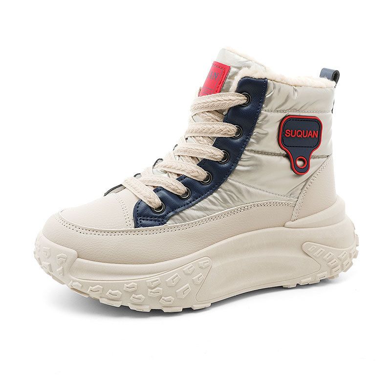 Pour les femmes, nouveauté automne-hiver 2024, parapluie chaud à tige haute, tissu polaire, semelle épaisse, coton rehaussant la hauteur_voghion.com