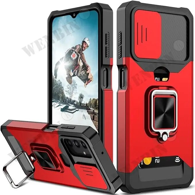 Funda para Samsung S24 S23 Ultra Plus A14 A54 cubierta deslizante para cámara y tarjetero protector magnético resistente_voghion.com