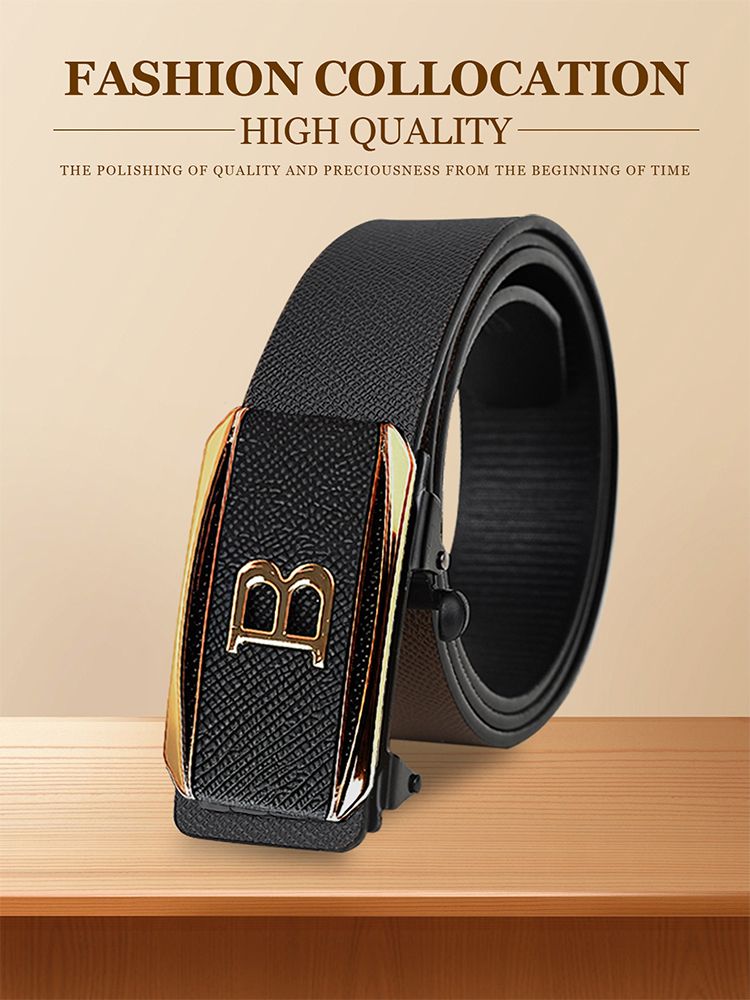 HOT New Fashion 12 Constellations Automatic Alloy Toothless Buckle Business Leather Men's Jeans High Quality PU_voghion.com