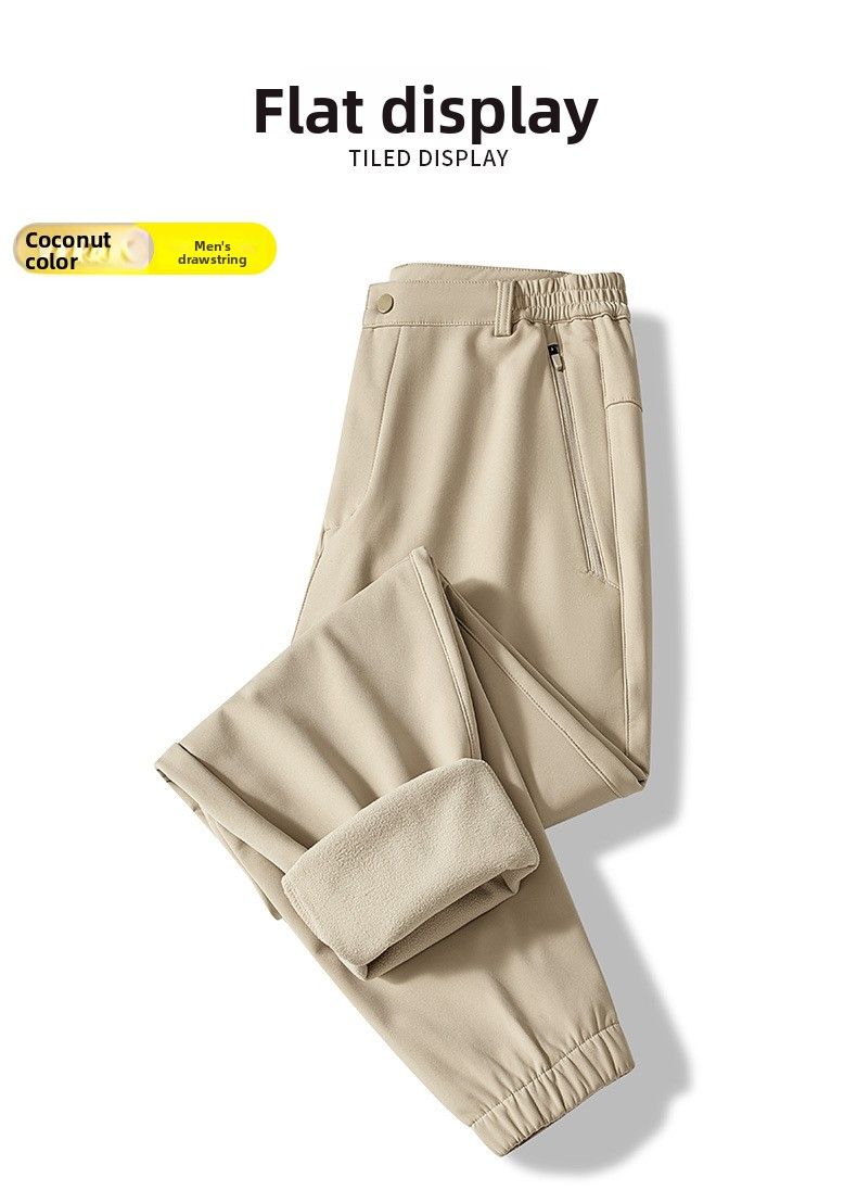 Pantalon de jogging décontracté pour couple, coupe-vent et imperméable, couleur unie, style softshell simple, idéal pour la randonnée, automne et hiver._voghion.com