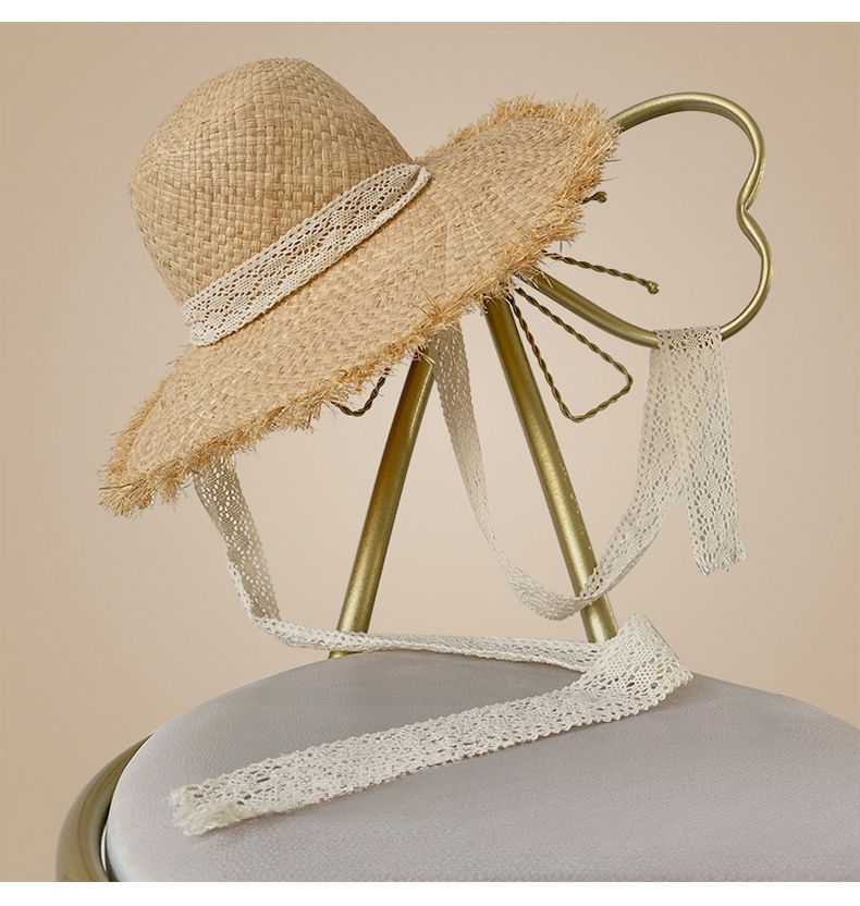 Cappello da sole da viaggio e vacanza in rafia a tesa larga da donna 2025_voghion.com