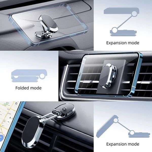 Suport magnetic auto pliabil din aliaj, rotație 360°, pentru telefon mobil, suport auto ..._voghion.com