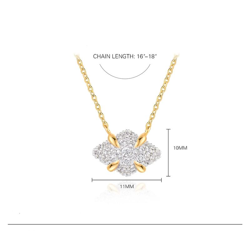 Collier en laiton plaqué or véritable, pendentif en zircone cubique, simple et élégant, en forme de diamant, à la mode, offre spéciale_voghion.com
