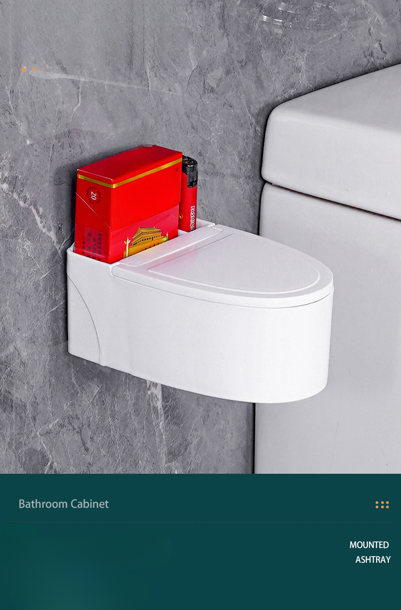 Kreatív fali fürdőszobai hamutartó, otthonra személyre szabott trend, nappali, fürdőszoba, fedeles WC, magas hamutartó_voghion.com
