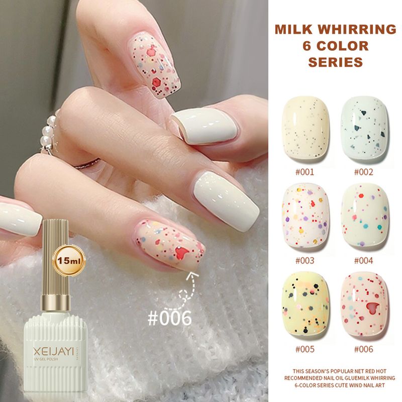 Nails Art & Tools Frühling und Sommer All-Match-Nagellack der Milchserie, neues beliebtes Whitening-Creme-Pailletten-Nagelkunst-Set_voghion.com