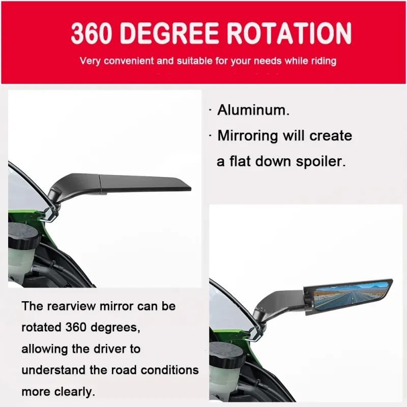 Para Xciting s400 S350 250 RKS150 CT250 Espelho Universal para Motocicleta Wind Wing Side Retrovisor Espelho de Reversão_voghion.com