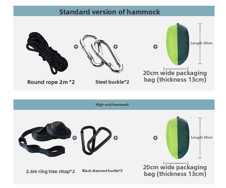 Outdoor Nylon Parachute Fabric Hammock Single Double Camping Cycling Indoor Leisure Swing Hanging Chair Shi Yi_voghion.com