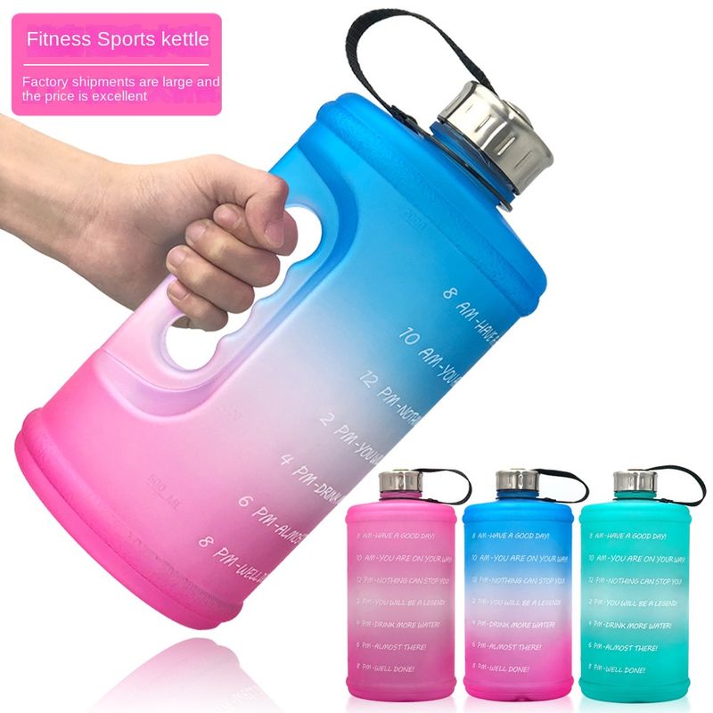 3,78L grote waterfles met bounce-cover, tijdschaalherinnering, matte beker met leuke stickers voor buitensporten en fitness_voghion.com