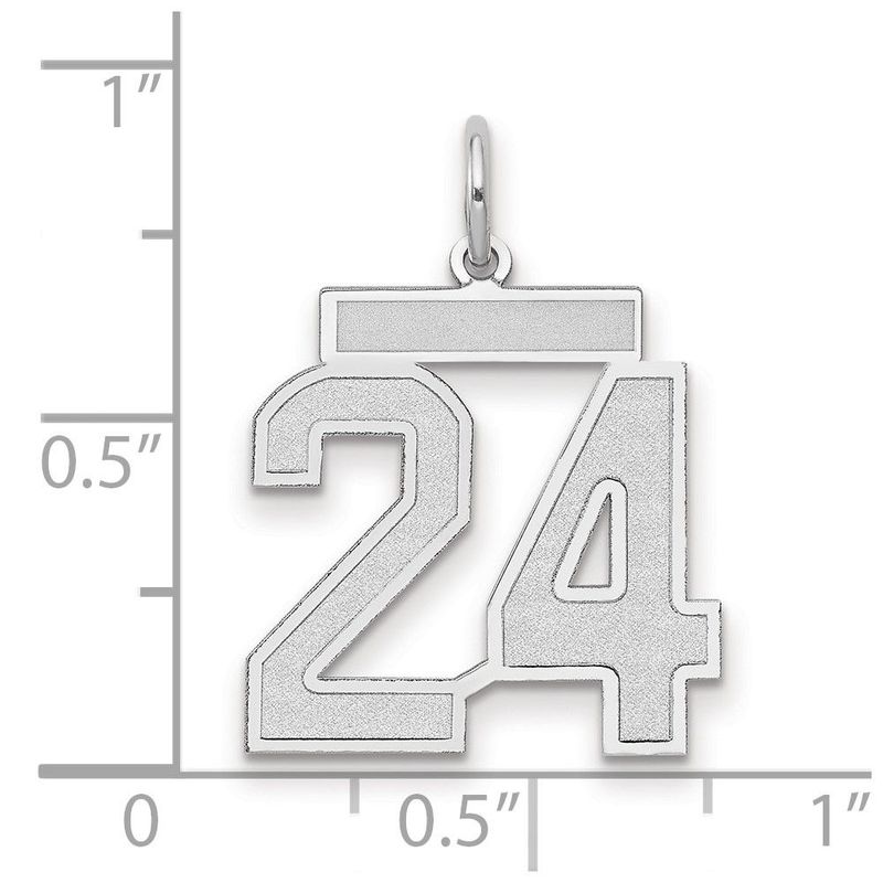 14kw Medium Satin Number 24 Charm_voghion.com