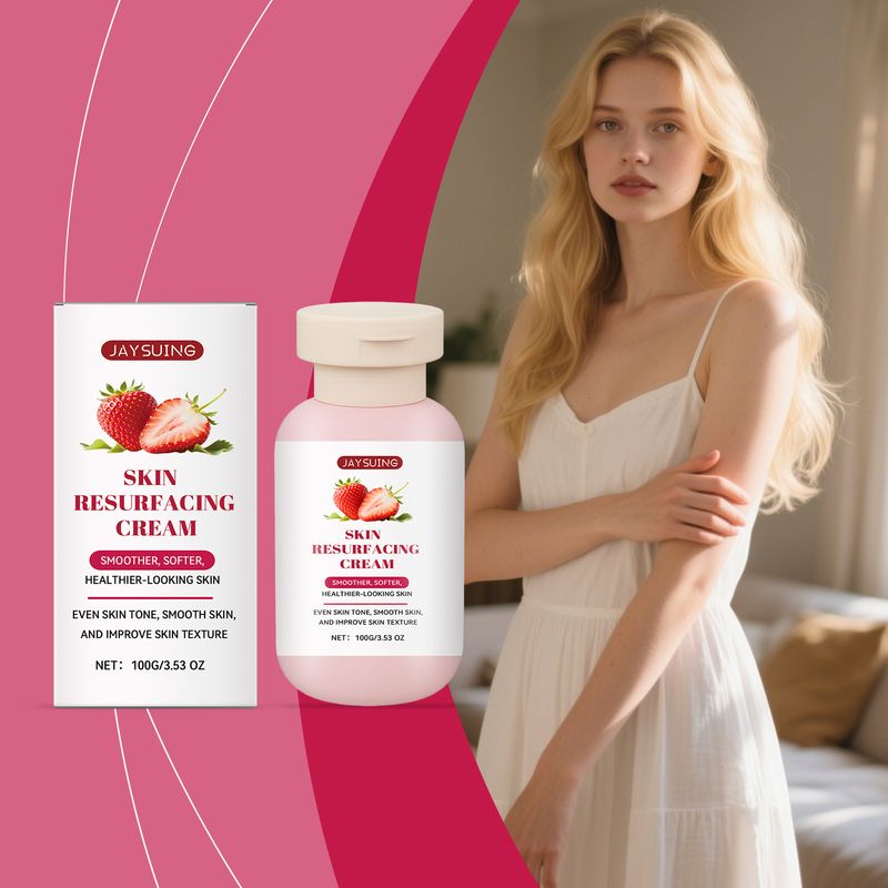 Jaysuing Strawberry Skin Reinigende, Exfoliërende, Hydraterende, Voedende, Verfrissende, Niet-Plakkige Verzorgingscrème_voghion.com