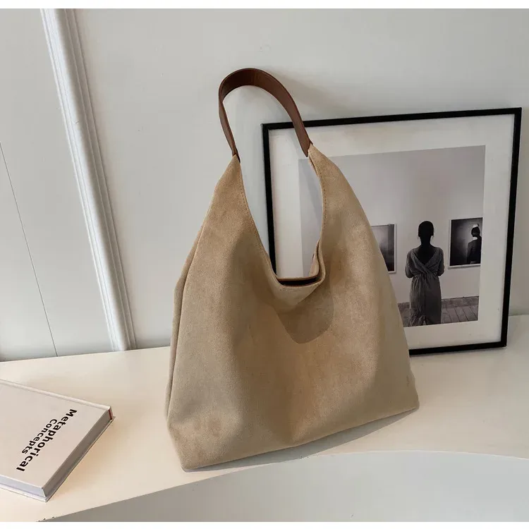 Borse a tracolla vintage da donna, grandi capacità, tinta unita, semplici, casual, da pendolare, retrò, per la spesa_voghion.com