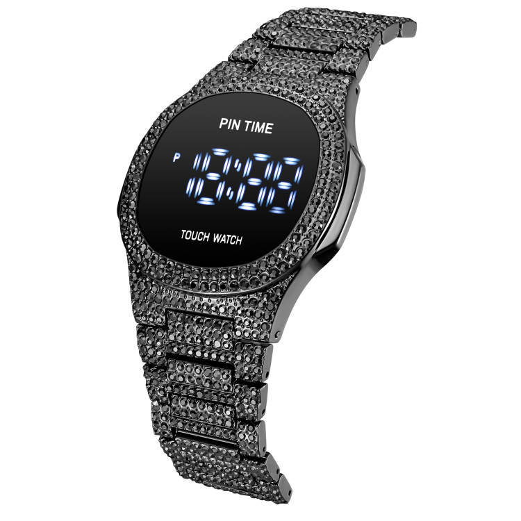 Luxuriöse, minimalistische Digitaluhr für Herren mit Diamantakzenten – wasserdichte Quarzuhr für Business und Freizeit – Roségold, Silber, Gold, Schwarz_voghion.com
