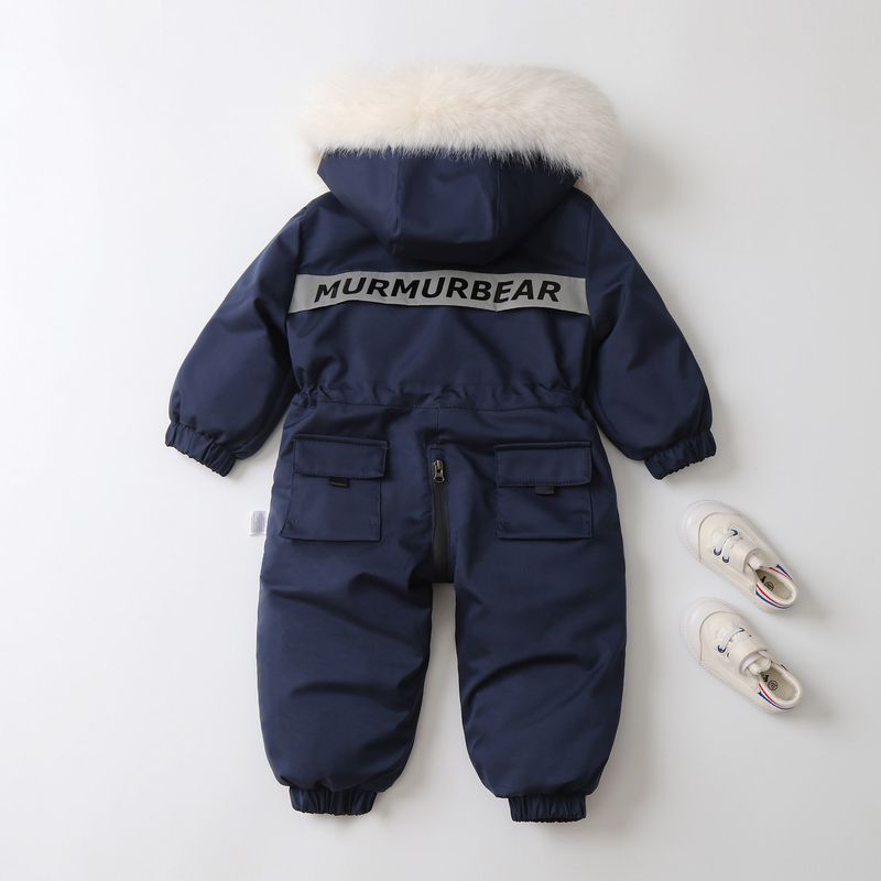 Traje de nieve impermeable para bebé: mono de esquí ligero con cremallera completa para niños pequeños (90-120 cm) y mono con capucha transpirable para niños y niñas._voghion.com