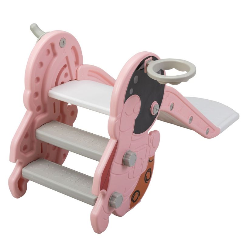 Toddler Slide For Indoor Use, Pink+White_voghion.com