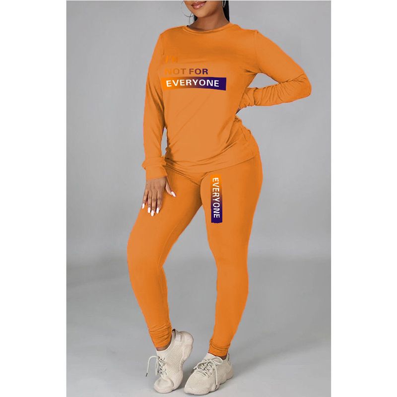 Bedrucktes, personalisiertes, lässiges zweiteiliges Set für Damen_voghion.com