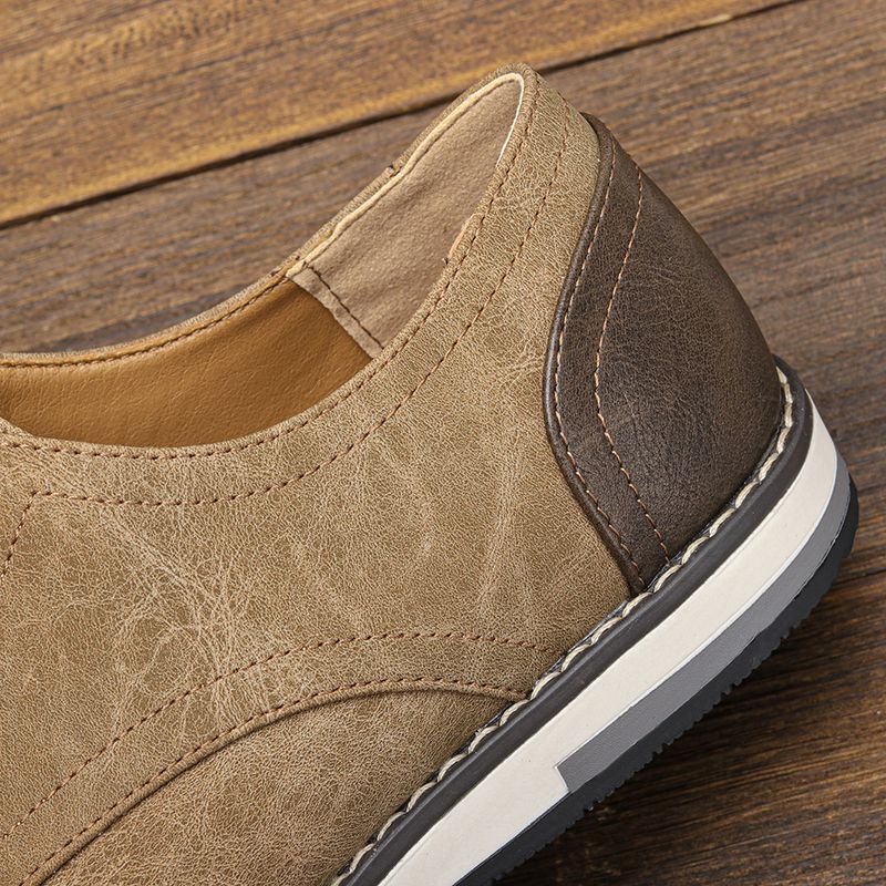 Herrenschuhe Große Herren Freizeitschuhe Modische leichte Herrenschuhe Farblich passende atmungsaktive Herren Lederschuhe_voghion.com