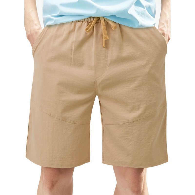 Unbeatable Quality TK Summer Men's Loose And Simple Casual Sports Solid Color Drawstring Breathable Beach Shorts_voghion.com