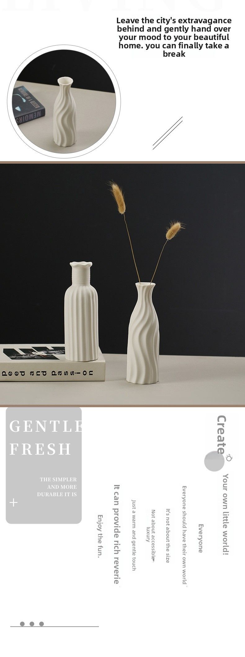 Home High-End Sense Plain Embryo Flower Vase, Customizable High-Value Indoor Decoration Ceramic Vase Art Ornament_voghion.com