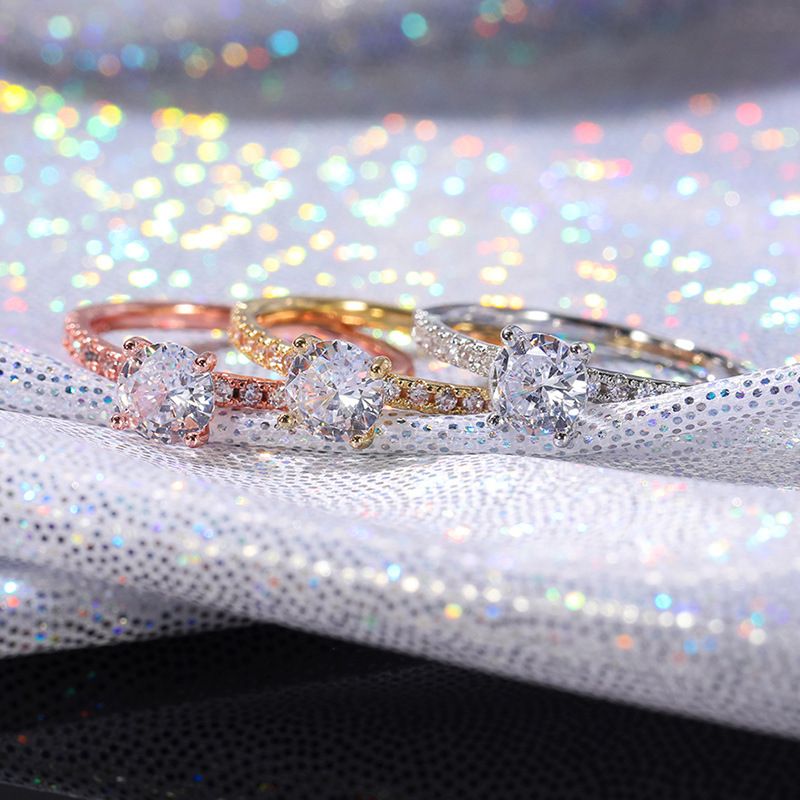 Gioielli e accessori esplosioni semplice zircone anello di fidanzamento matrimonio anello di diamanti in platino placcato rame_voghion.com