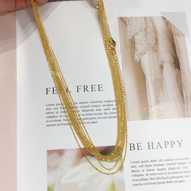 Catena piatta in oro diretta dalla fabbrica, catena clavicola, catena piatta galvanica, catena pendente, vendita all'ingrosso transfrontaliera dal vivo_voghion.com