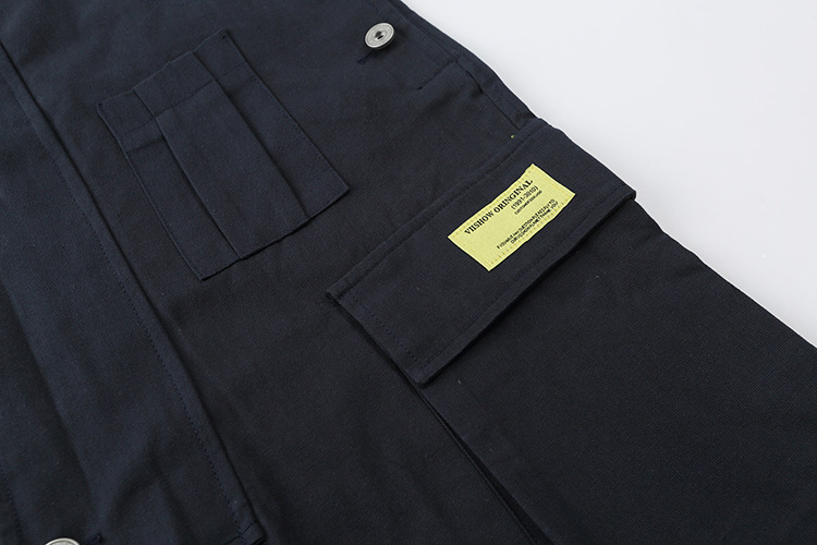 Calça cargo retrô masculina, larga e justa, com bolsos grandes e calça casual_voghion.com