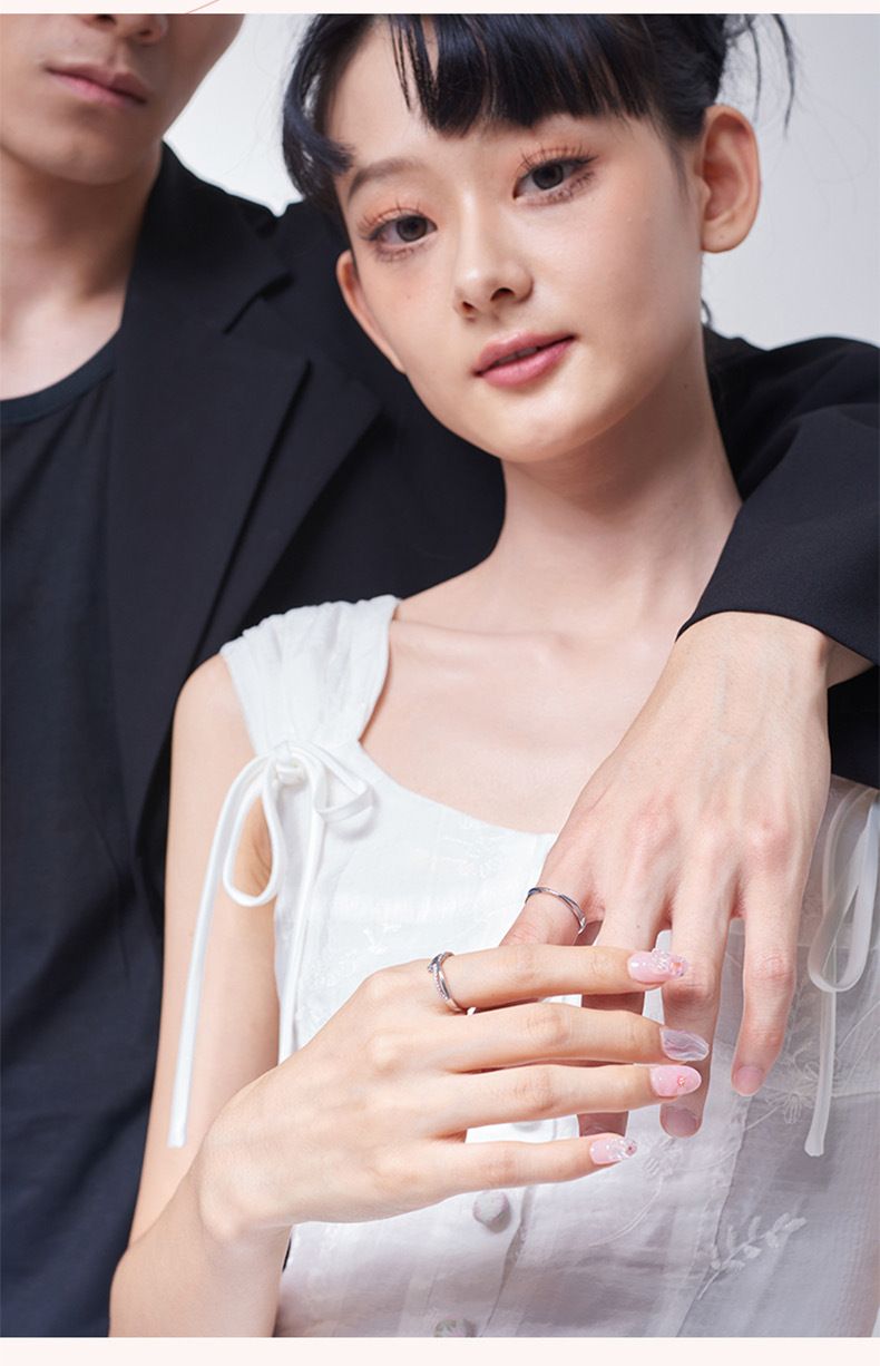 Luminous couple rings, high end, niche, temperament, versatile rings, exquisite fashion, simple and versatile hand jewelry_voghion.com