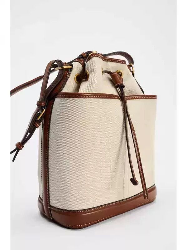 Bucket Bag 2025 Fall And Winter New Splicing PU Shoulder Flow Bag_voghion.com