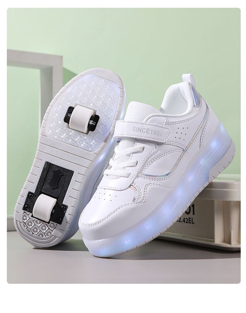 Kid's Clothing jooksujalatsid poistele ja tüdrukutele laetavad vilkuvad rulluisud õpilastele kaherattalised lülitiga rulluisud_voghion.com