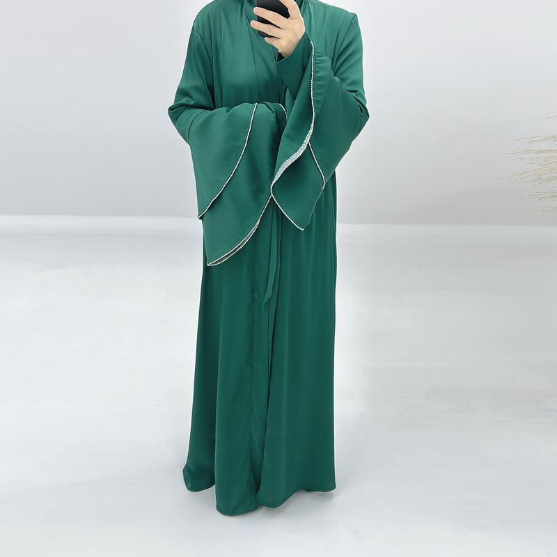 Verve Loriya2025 Fashion Trimmed Dubai Turkish Elegant Long Robe Two-Piece Set LR760_voghion.com