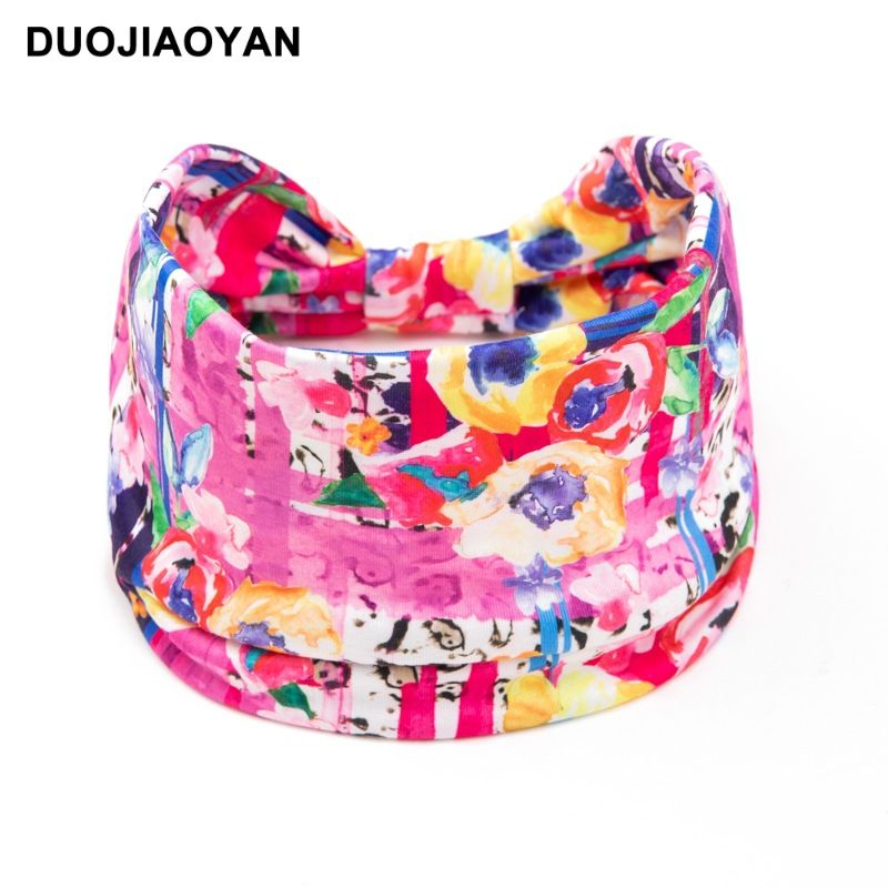 Hot Selling Sports Headband with Printed Wide Edge Headband in Europe and America Sweat Absorbing and Knotting Women's Elastic Headband_voghion.com