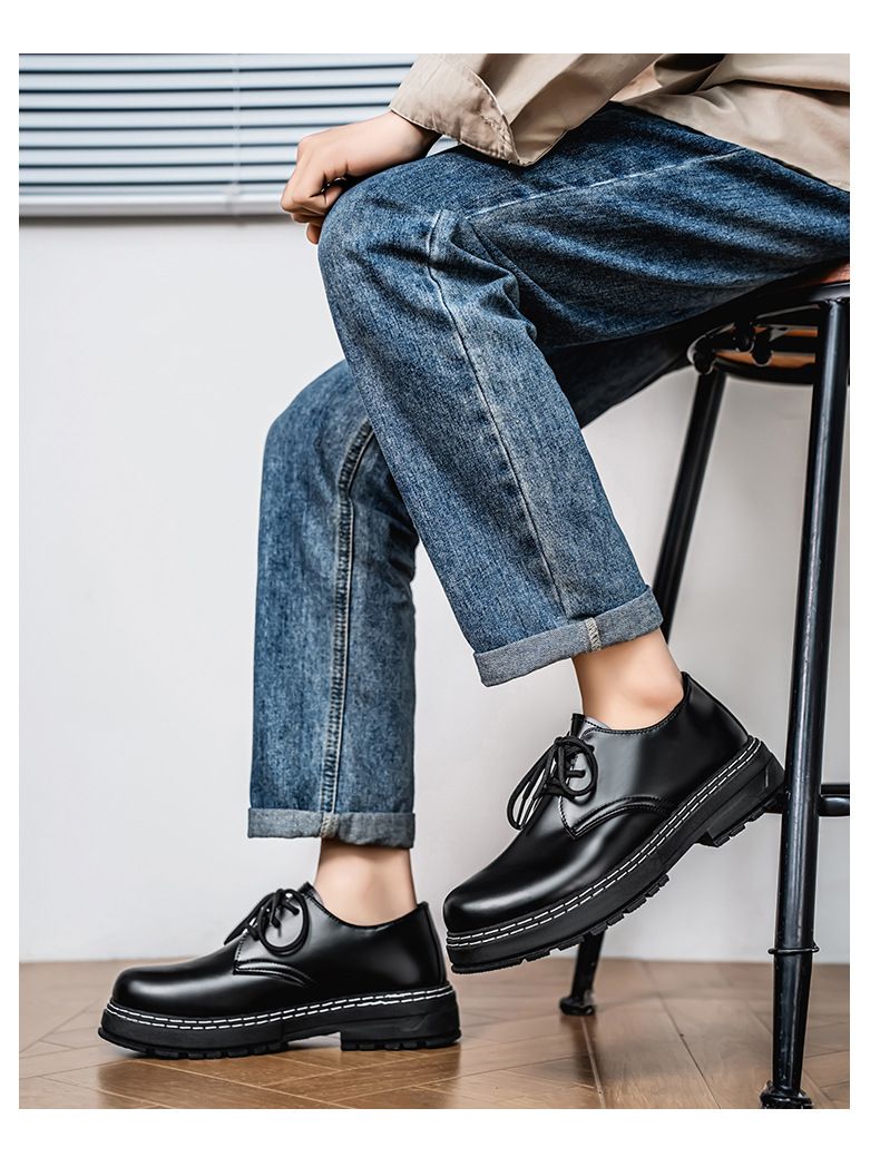 Große Größe 2025 Frühjahr Neue Schwarze Trendy Casual Herren Britische Business Lederschuhe, Formelle Arbeitsschuhe_voghion.com