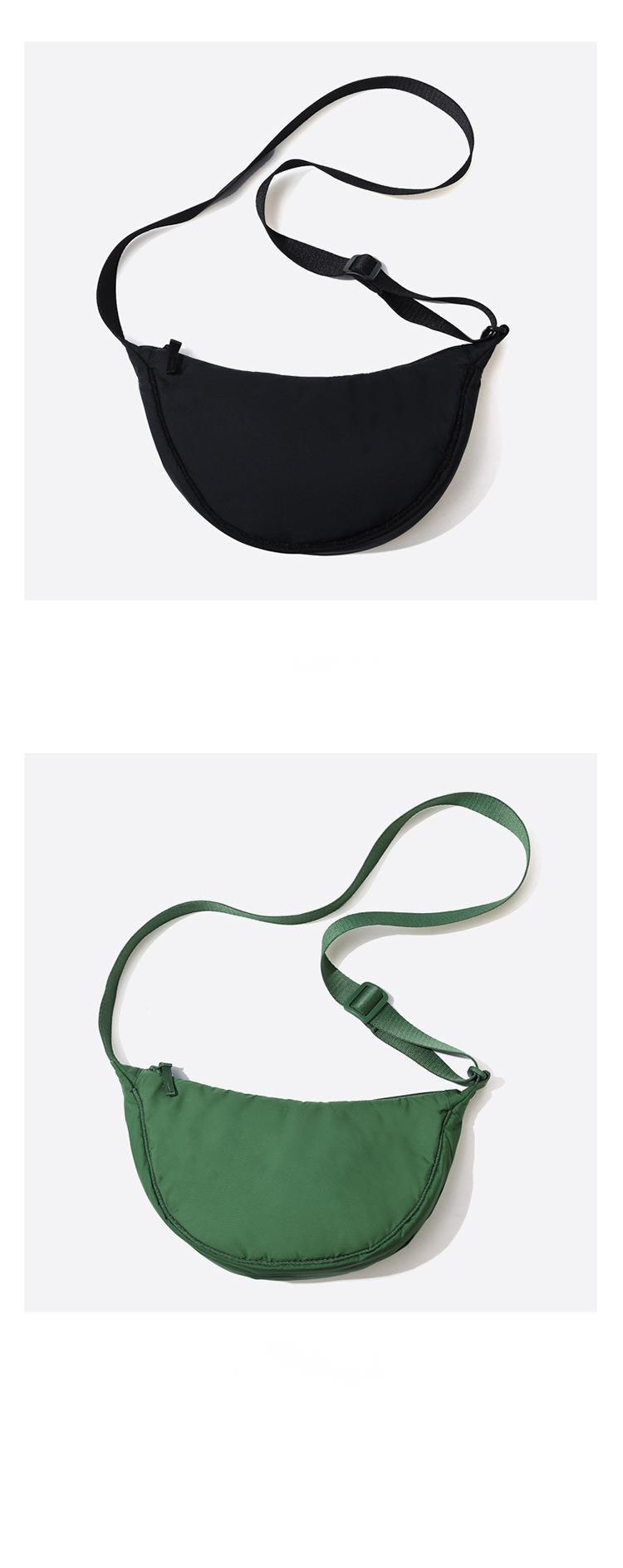 Borsa a tracolla portatile semplice da donna in nylon imbottito in tinta unita, borsa da viaggio_voghion.com