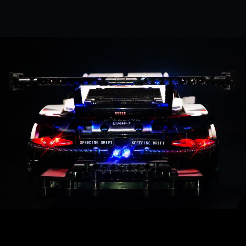 Žaislinis LP bloko apšvietimas, suderinamas su LEGO 911RSR sportinio automobilio bloko apšvietimu, ličio baterijos nuotolinio valdymo pulto apšvietimas_voghion.com