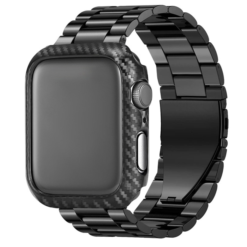 Kapak Apple watch case 44mm 40mm 45mm 41mm 42mm 38mm Karbon fiber Tampon Koruyucu iWatch serisi 7 3 4 5 6 SE 8 Aksesuarları_voghion.com