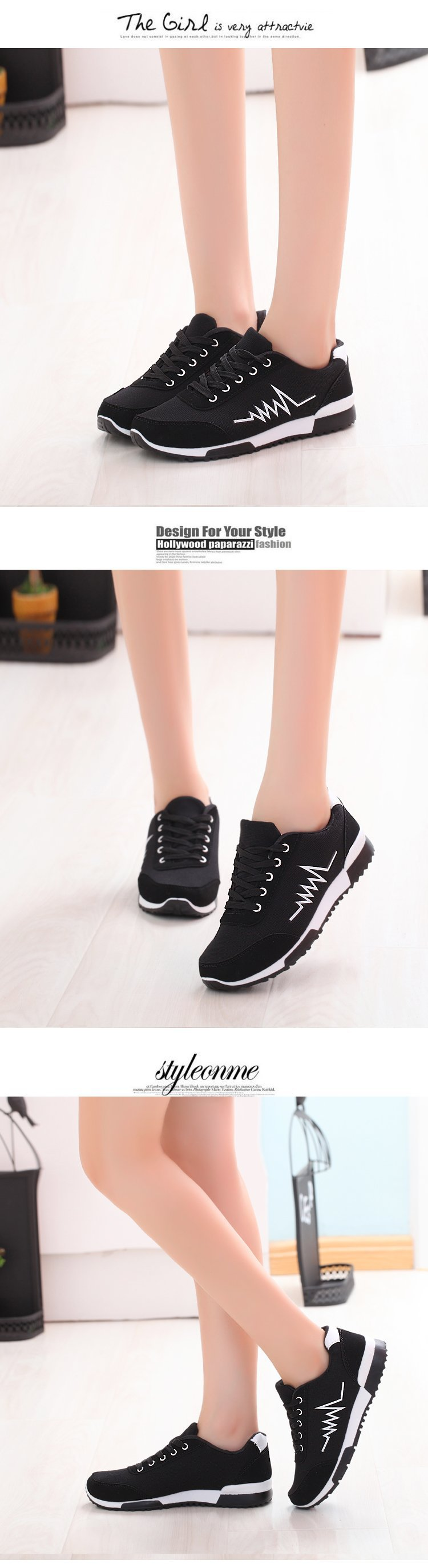 Damen-Sportschuhe, Freizeitschuhe, Sneakers, synthetische Fußgewölbeunterstützung, leicht zu reinigende Schuhe_voghion.com
