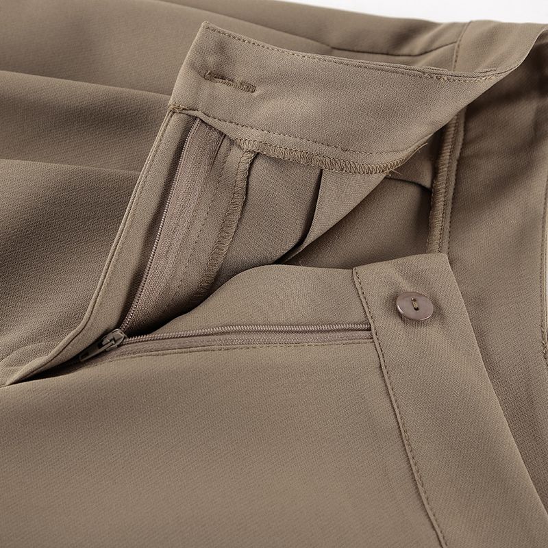 Damenbekleidung Lässiger Khaki-Mode-Temperament Ärmellose Weste Hosenanzug Frühling und Sommer All Match Hohe Taille Zweiteiliger Anzug für Frauen_voghion.com