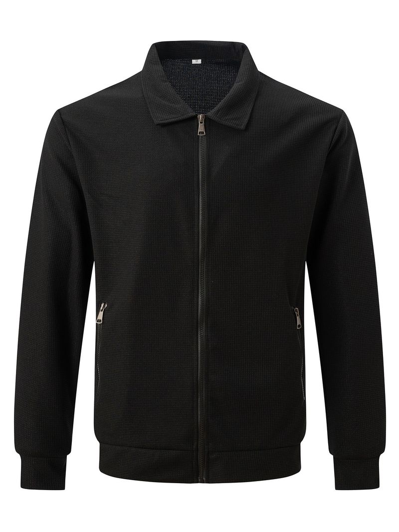 2024 bovenkleding lente jeugd wafel zak met ritssluiting en flip kraag slim fit vest herenjas_voghion.com