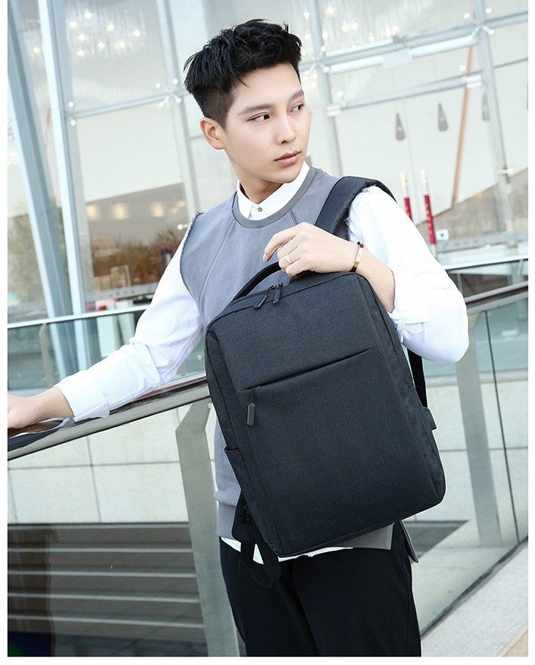 Lightweight Laptop Business Backpack Men's Casual Double Shoulder Travel Advertising Bag Group Purchase Printing_voghion.com