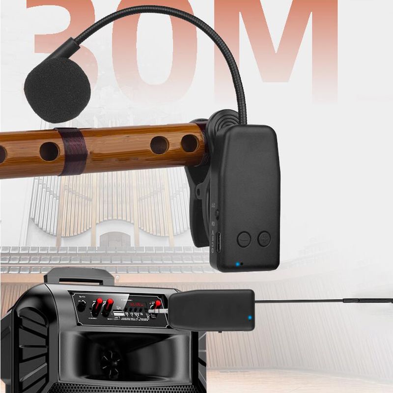 Instrument UHF Langlebig Band Gitarre Lautsprecher Vio System Zubehör Sender Flöte Clip-on Mikrofon_voghion.com