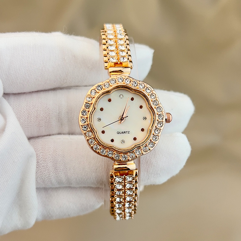 Nei Beimu Face Quartz Gold Set mat Diamanten Full Sky Star Light Luxus Damen Auer fir kleng Leit, Batch_voghion.com