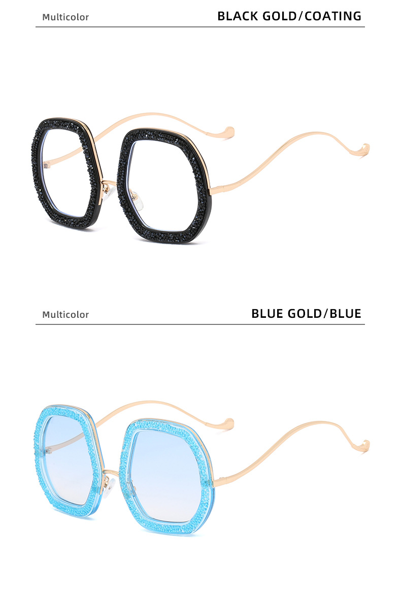 New Fashion Large Frame and Su Personalized Network Red Style Glasses Trend Women's Diamond Inlaid_voghion.com