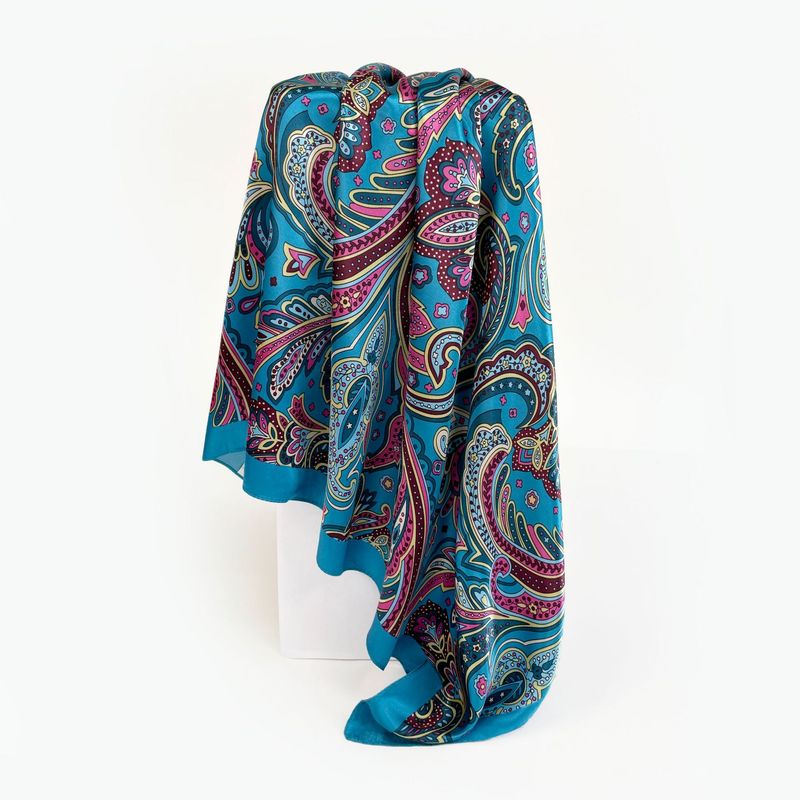 Muslim headscarf Classic Purple Cashew Scarf Women's Square Serding Muslim Headscarf Scarf_voghion.com