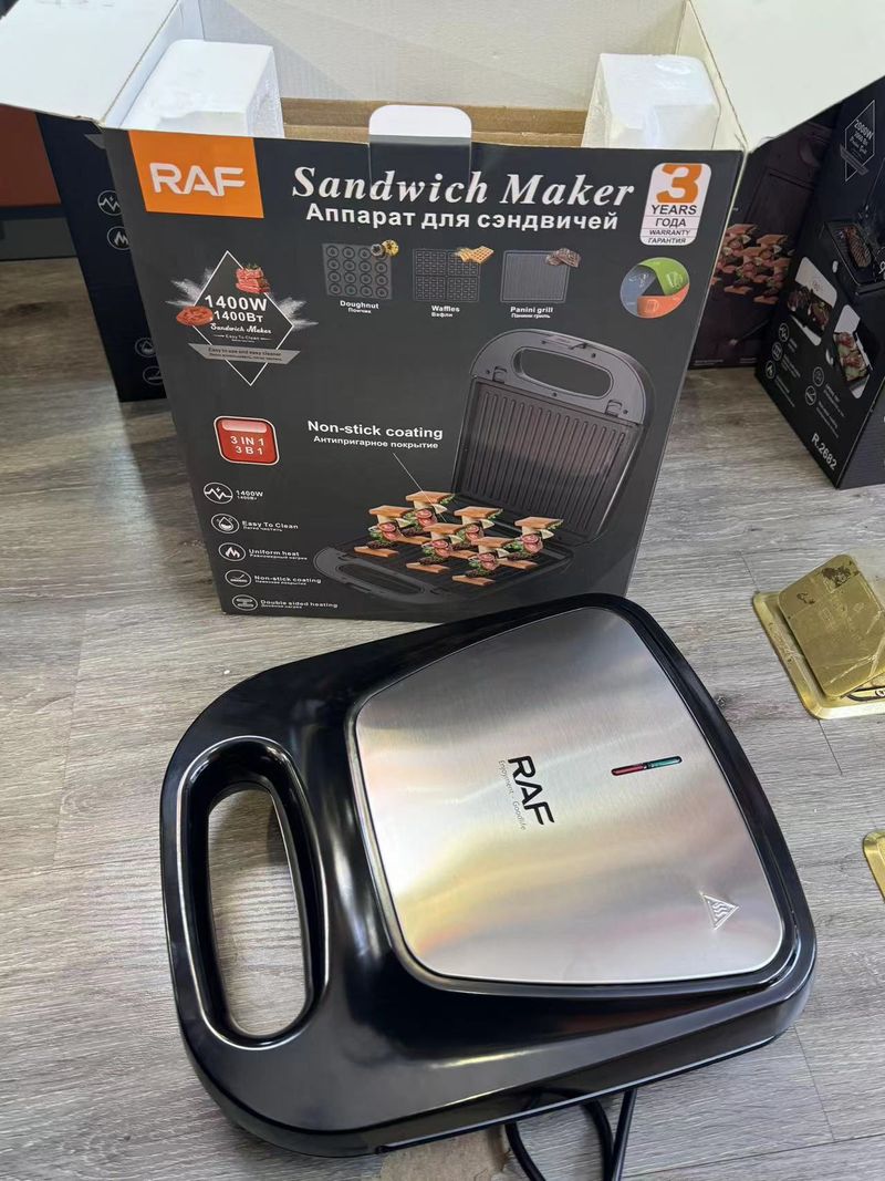 RAF ev tipi üçü bir arada hine çok işlevli tost makinesi, donut kahvaltı hine, biftek ızgarası R2221_voghion.com