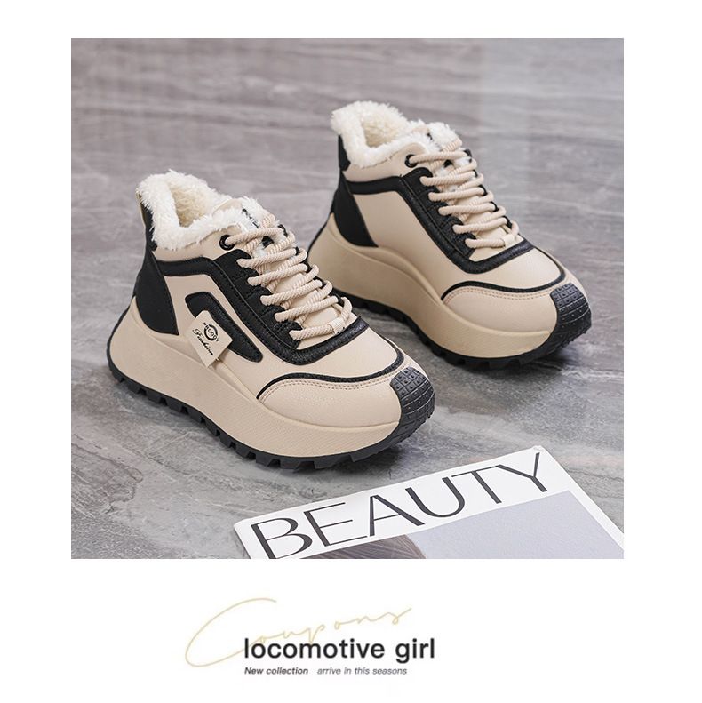 2024 nuovo autunno e inverno versatile top in cotone casual sport suola spessa scarpe da papà a vita alta, alla moda_voghion.com