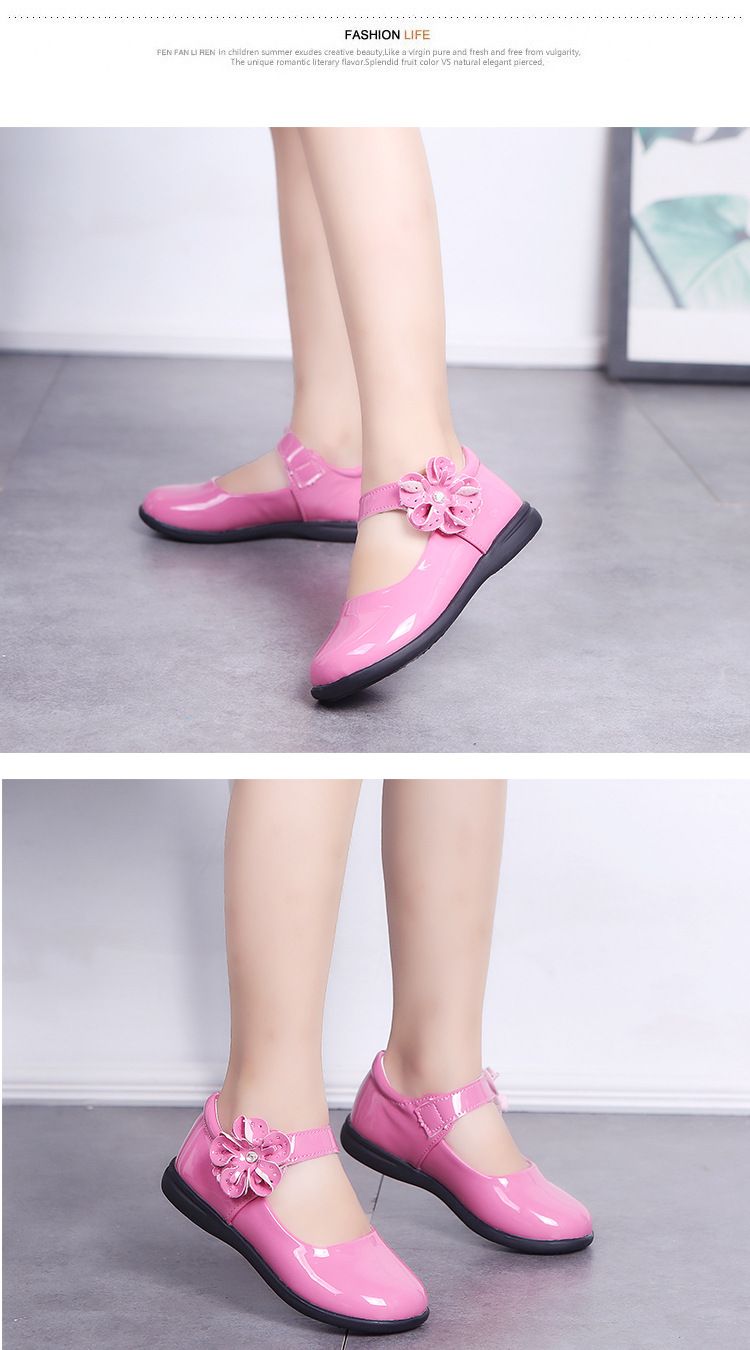 Scarpe da sposa per bambini in pelle per ragazze, feste, balli, scarpe da sposa con fondo morbido antiscivolo, calzature singole per prestazioni da studente_voghion.com