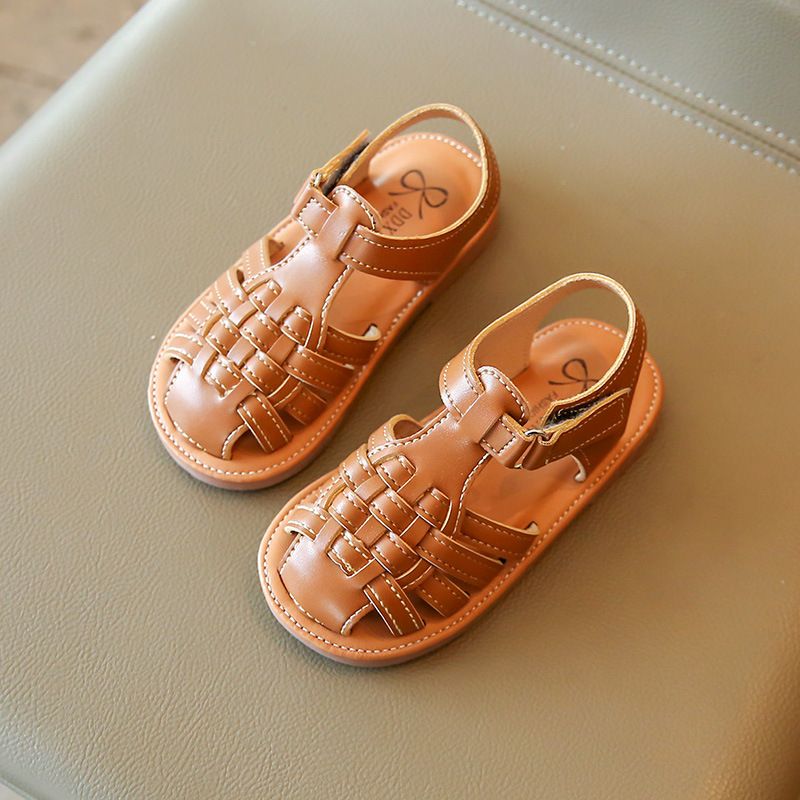 Sandali chiusi in pelle traspiranti con punta cava, stile coreano, per bambine, estate 2023, nuovi_voghion.com