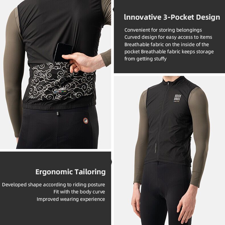 Gilet de cyclisme léger sans manches ROCKBROS Road-to-Sky pour femmes et hommes, gilet de course, tailles S à XXL_voghion.com