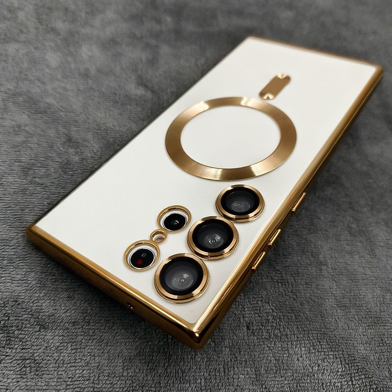 Luxury Clear Transparent Silicone Case with Magnetic Wireless Charging Compatible with Galaxy S23, S22, S21 Ultra, and S23 Ultra Phones_voghion.com