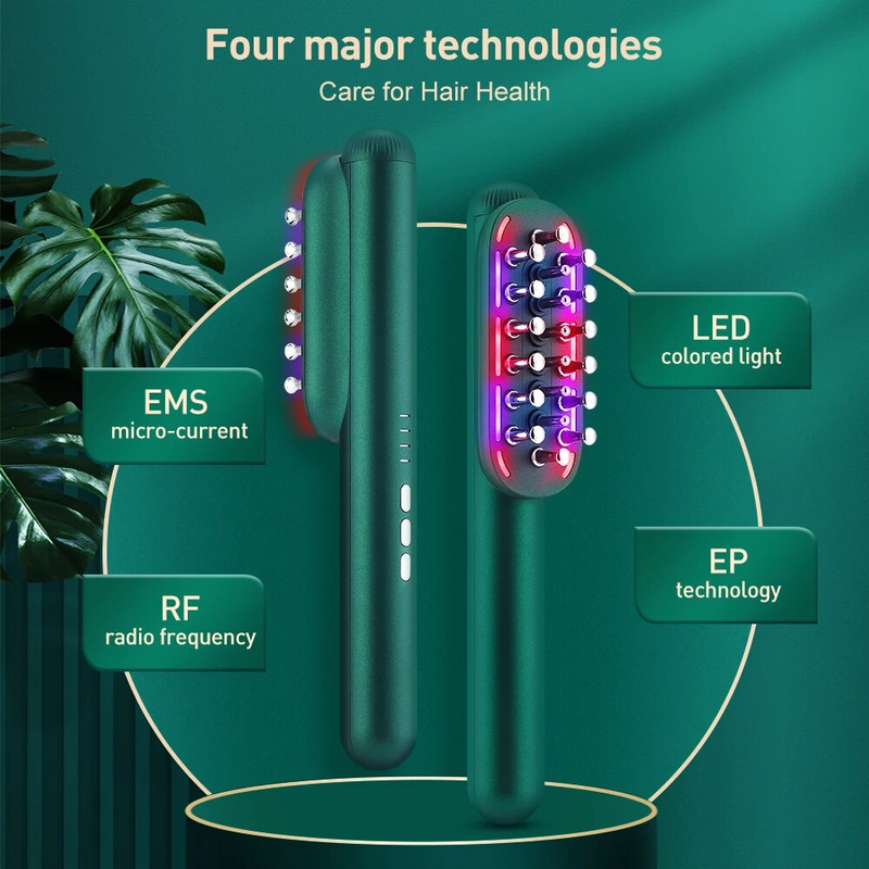 2023 New RF hair grooming comb Intelligent micro-current infrared vibration massage comb hair grooming comb_voghion.com